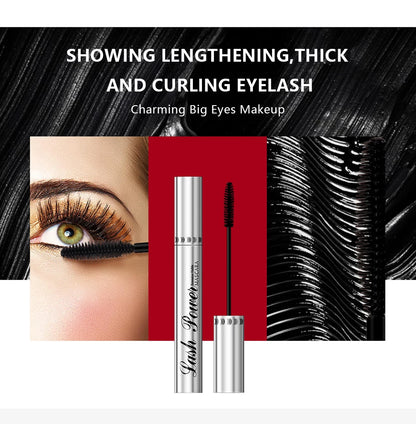4D Mascara Lengthening Black Lash Eyelash Extension Eye Lashes Brush Beauty Makeup Long-wearing Waterproof Silver Color Mascara