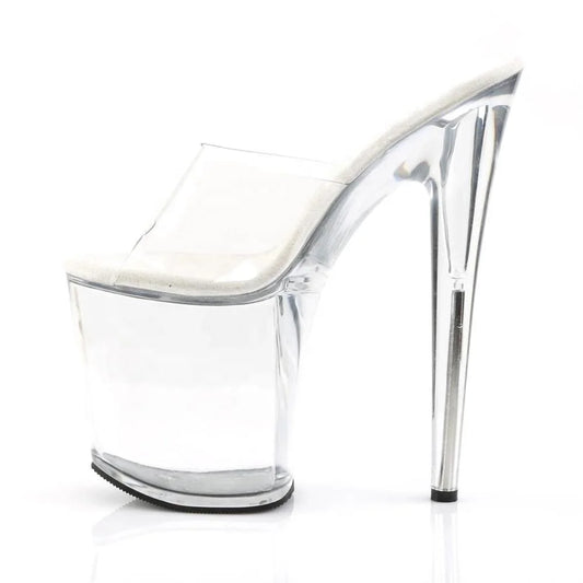 8inch-20cm Autumn Winter Spring Super Stiletto Heeled Open Toe Sandals PVC Clear Waterproof Platform Crystal Height Increasing