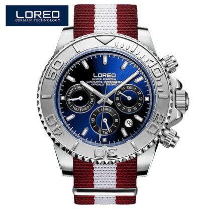 LOREO Professional Diving Watches for Man 200m Waterproof Automatic Watch Sapphire Screw Crown Date Luminous Relogio Masculino
