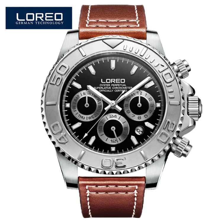 LOREO Professional Diving Watches for Man 200m Waterproof Automatic Watch Sapphire Screw Crown Date Luminous Relogio Masculino