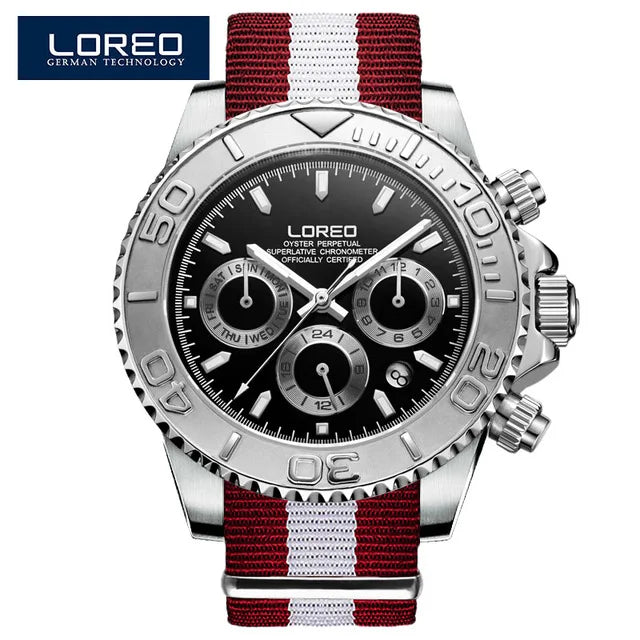 LOREO Professional Diving Watches for Man 200m Waterproof Automatic Watch Sapphire Screw Crown Date Luminous Relogio Masculino