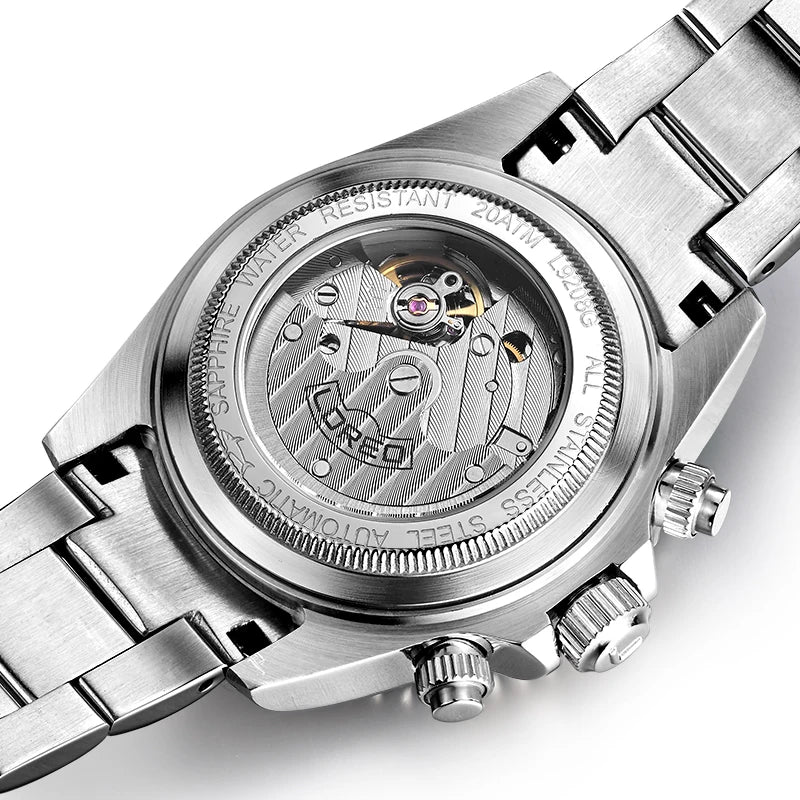 LOREO Professional Diving Watches for Man 200m Waterproof Automatic Watch Sapphire Screw Crown Date Luminous Relogio Masculino