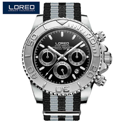 LOREO Professional Diving Watches for Man 200m Waterproof Automatic Watch Sapphire Screw Crown Date Luminous Relogio Masculino