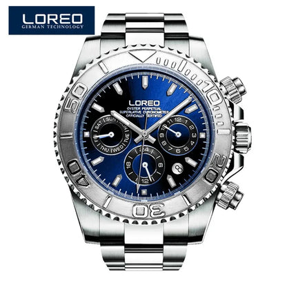 LOREO Professional Diving Watches for Man 200m Waterproof Automatic Watch Sapphire Screw Crown Date Luminous Relogio Masculino