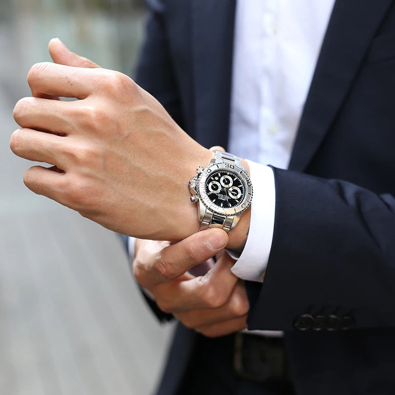 LOREO Professional Diving Watches for Man 200m Waterproof Automatic Watch Sapphire Screw Crown Date Luminous Relogio Masculino