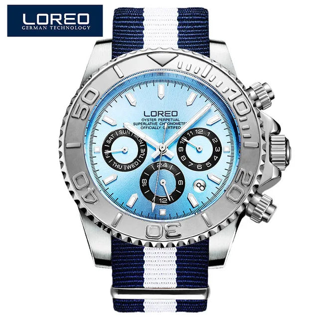LOREO Professional Diving Watches for Man 200m Waterproof Automatic Watch Sapphire Screw Crown Date Luminous Relogio Masculino