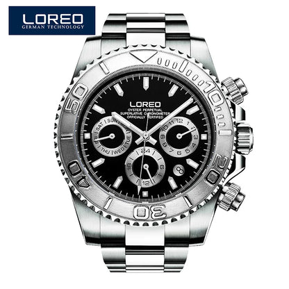 LOREO Professional Diving Watches for Man 200m Waterproof Automatic Watch Sapphire Screw Crown Date Luminous Relogio Masculino