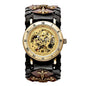 Antique Skeleton Dial Men Automatic Mechanical Watch Vintage Gothic Clock Steampunk Self Winding Watches Brown Rock Reloj Hombre