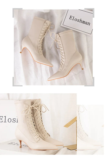 Elegant PU Cross-Tied Sewing Patchwork Women's