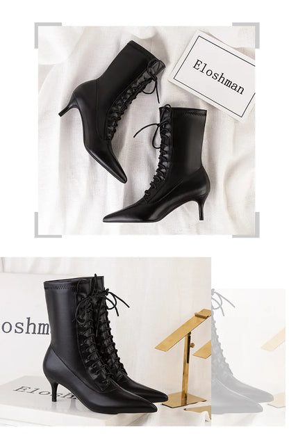 Elegant PU Cross-Tied Sewing Patchwork Women's