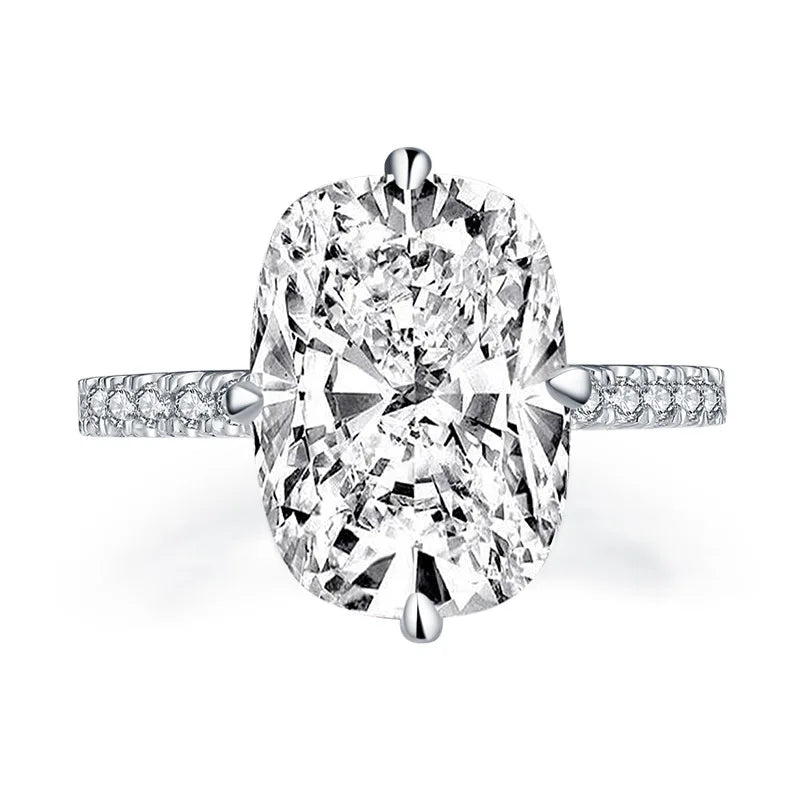 Cbtb Sterling Silver 925 Oval Real Moissanite Rings D Color Vvs1 6ct Women Wedding Luxury Diamond Rings Jewelry