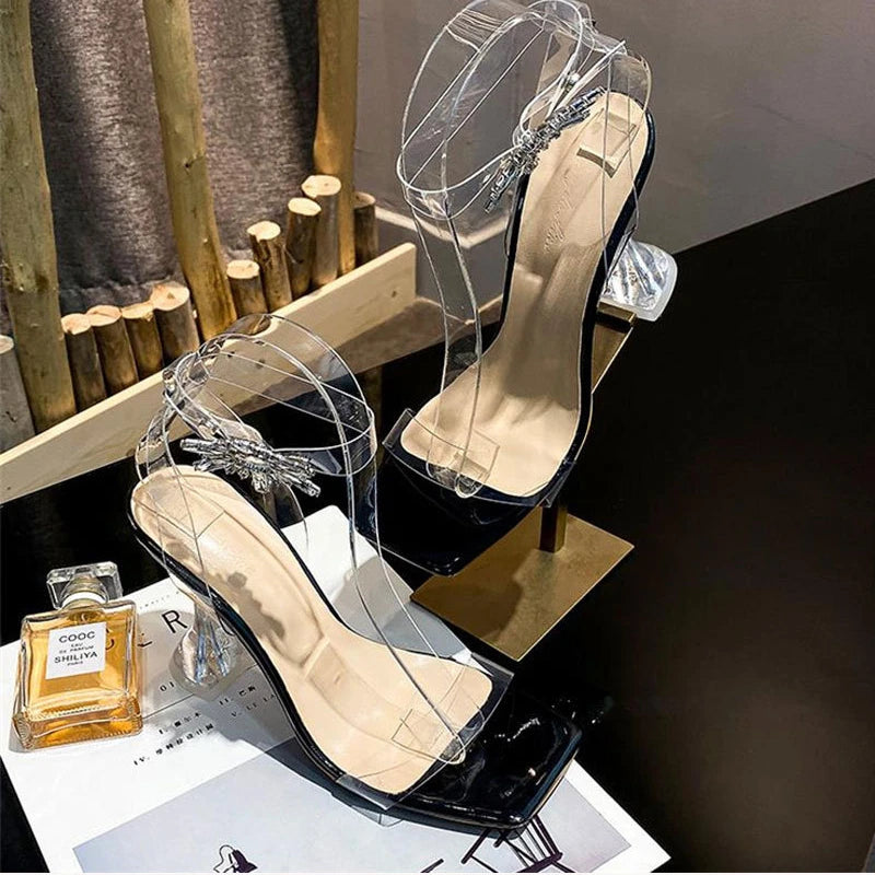Transparentes  Luxury Diamond Clear Sandals for Women