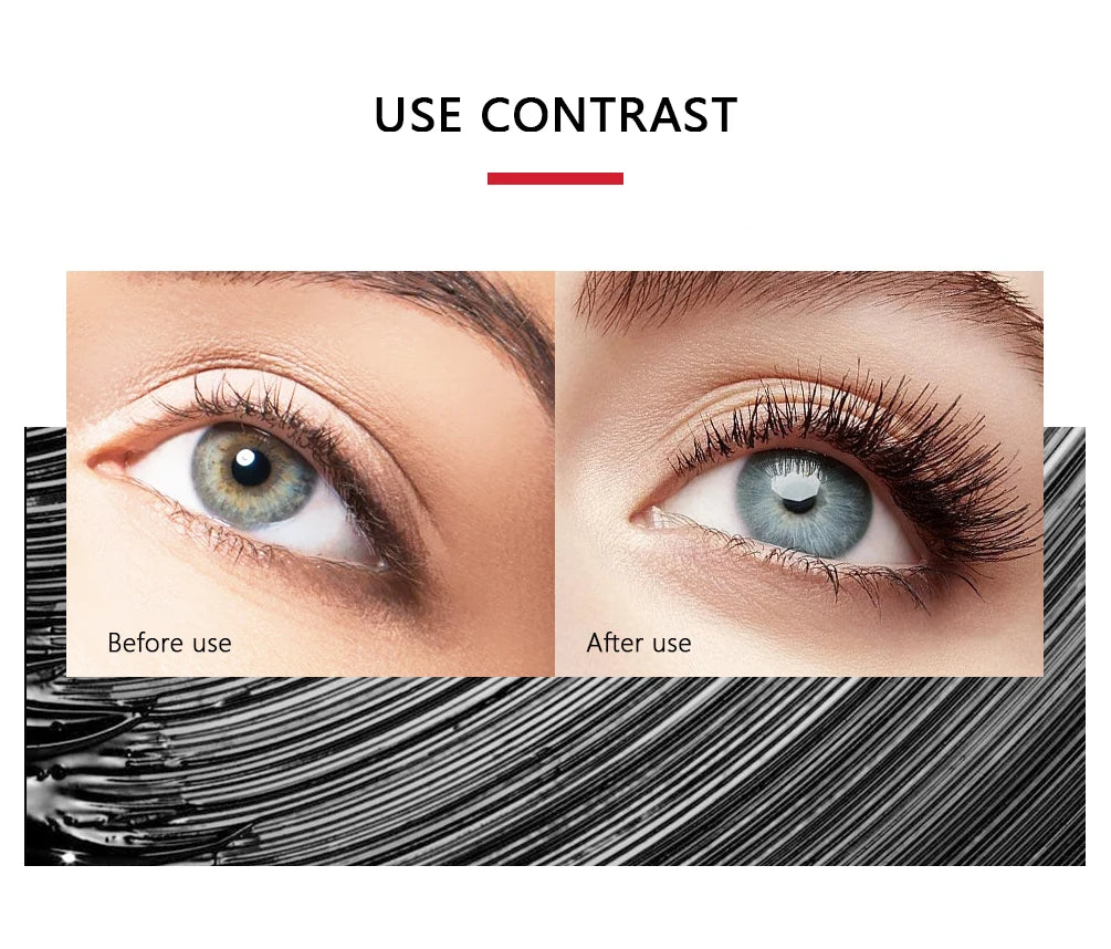 4D Mascara Lengthening Black Lash Eyelash Extension Eye Lashes Brush Beauty Makeup Long-wearing Waterproof Silver Color Mascara