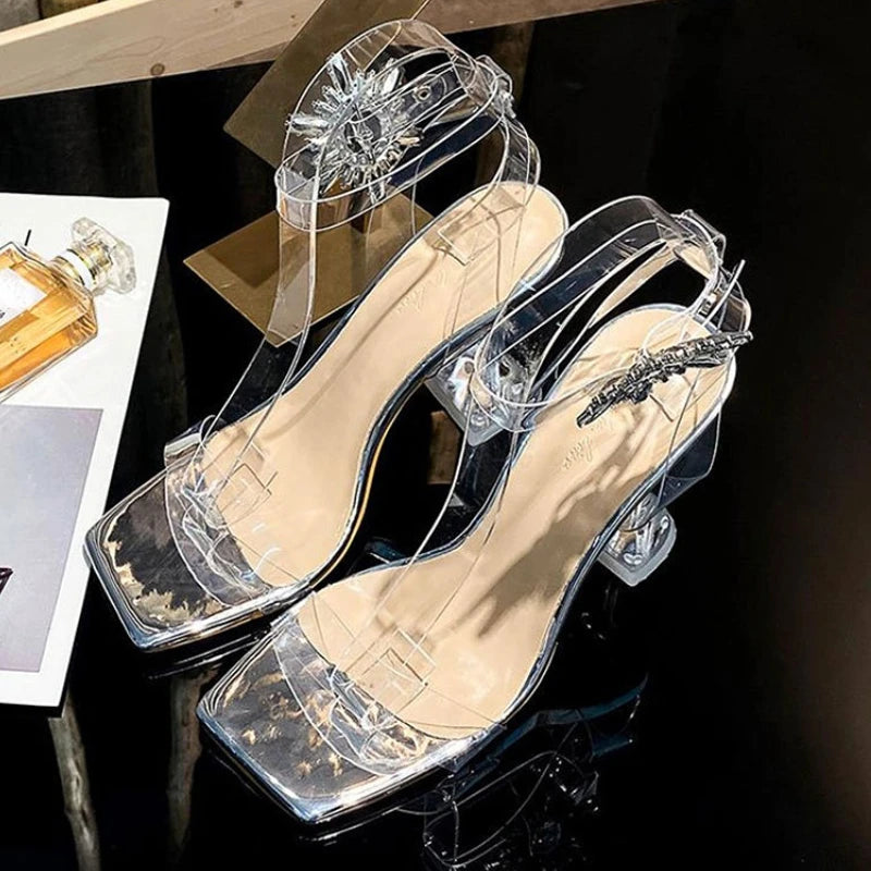 Transparentes  Luxury Diamond Clear Sandals for Women