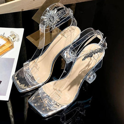 Transparentes  Luxury Diamond Clear Sandals for Women