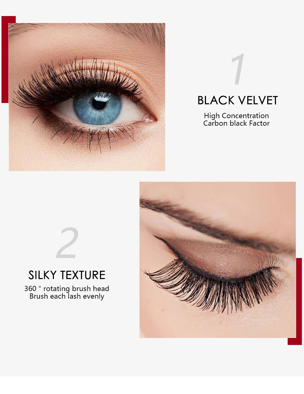 4D Mascara Lengthening Black Lash Eyelash Extension Eye Lashes Brush Beauty Makeup Long-wearing Waterproof Silver Color Mascara