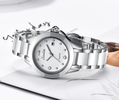 LIGE Brand Sunkta Women Watch 2020 Fashion Ladies Ceramic Wrist Watch Women Dress Watches Stainless Steel Waterproof Date Clock