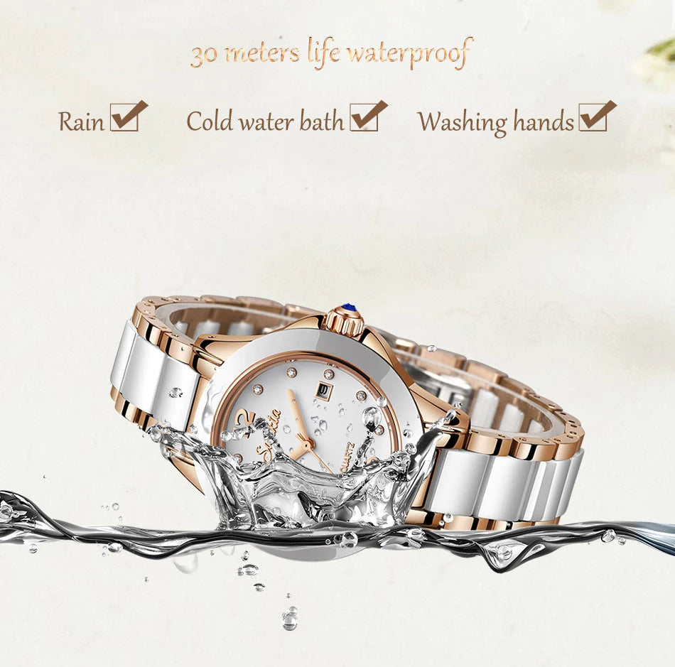LIGE Brand Sunkta Women Watch 2020 Fashion Ladies Ceramic Wrist Watch Women Dress Watches Stainless Steel Waterproof Date Clock