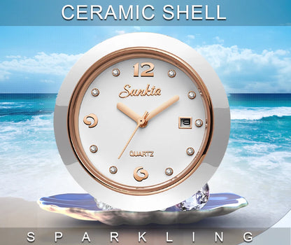 LIGE Brand Sunkta Women Watch 2020 Fashion Ladies Ceramic Wrist Watch Women Dress Watches Stainless Steel Waterproof Date Clock