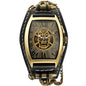 Antique Skeleton Dial Men Automatic Mechanical Watch Vintage Gothic Clock Steampunk Self Winding Watches Brown Rock Reloj Hombre
