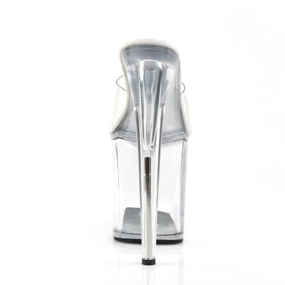 8inch-20cm Autumn Winter Spring Super Stiletto Heeled Open Toe Sandals PVC Clear Waterproof Platform Crystal Height Increasing