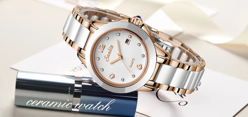 LIGE Brand Sunkta Women Watch 2020 Fashion Ladies Ceramic Wrist Watch Women Dress Watches Stainless Steel Waterproof Date Clock