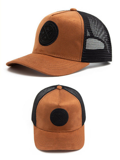 Summer Round Label Suede Baseball Cap Men's