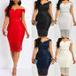 Factory Ready-Made Cross-Border European and American Evening Dress Short-Sleeved