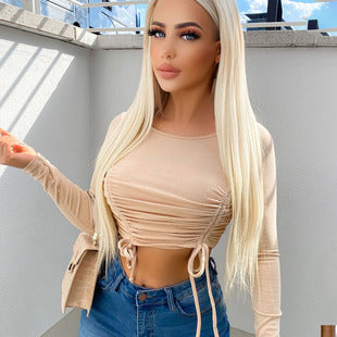 Summer New Foreign Trade European and American Women's Slim-fit Vest Top Sexy Hanging Neck Sleeveless High Split Jongsuit