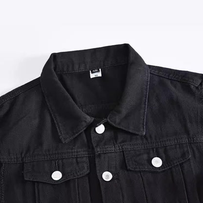 Trendy Men's Spring, Summer and Autumn Denim Vest Black