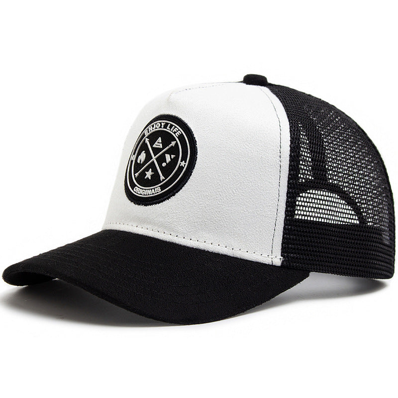 Summer Round Label Suede Baseball Cap Men's