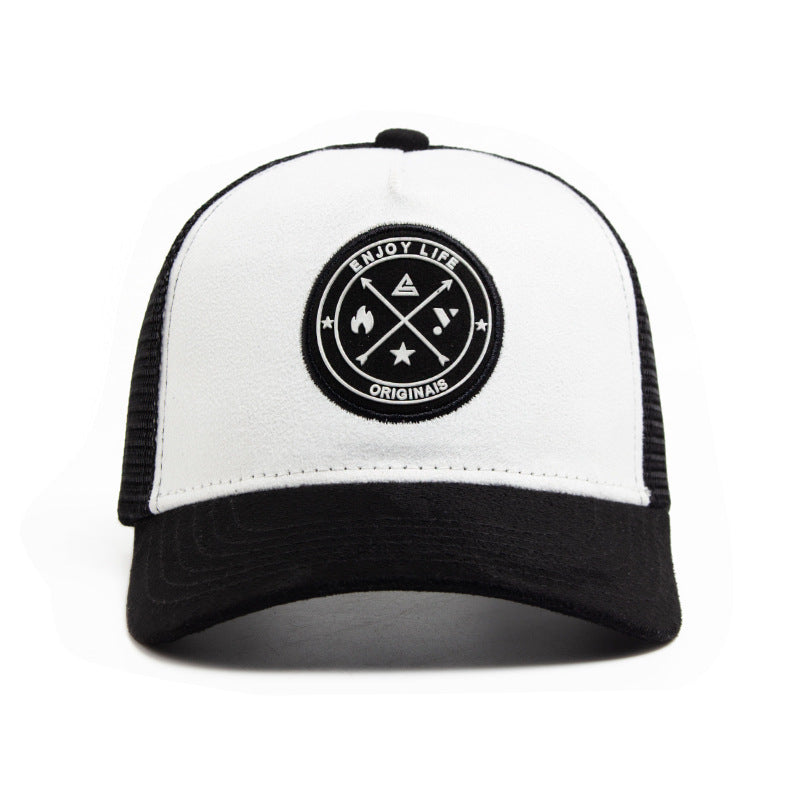 Summer Round Label Suede Baseball Cap Men's