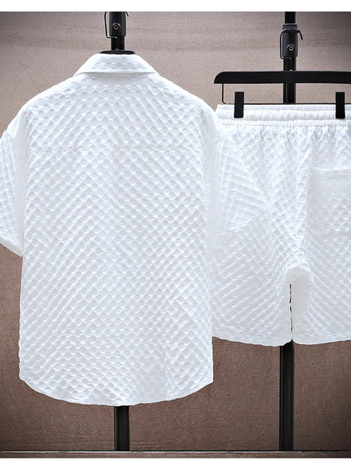 Thin sports leisure two-piece 2024 summer ice silk suit men's