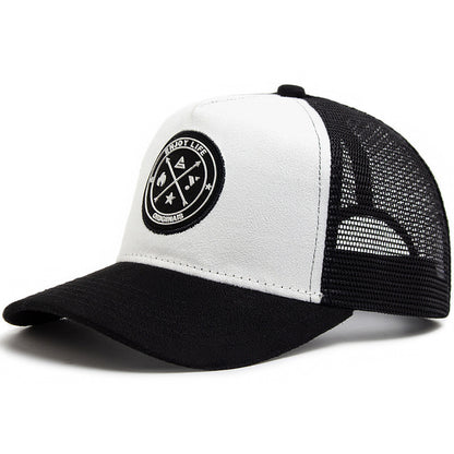 Summer Round Label Suede Baseball Cap Men's