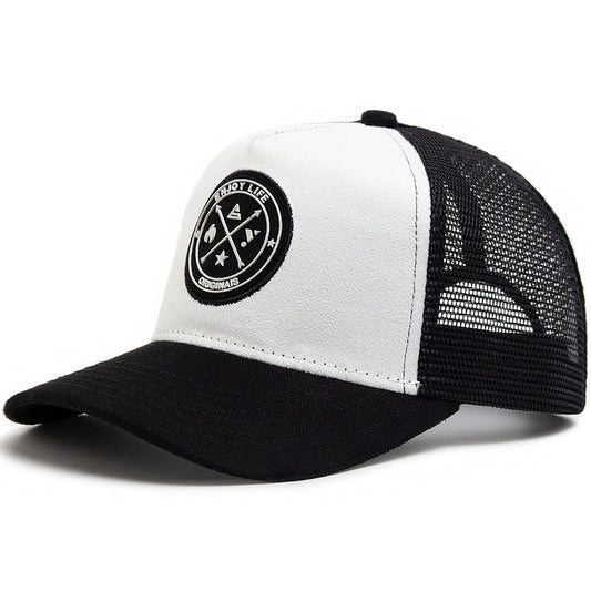 Summer Round Label Suede Baseball Cap Men's