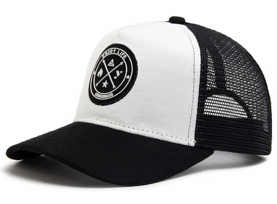Summer Round Label Suede Baseball Cap Men's