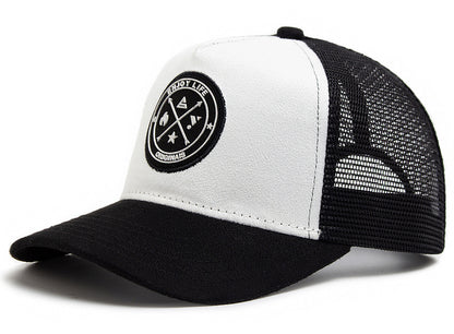 Summer Round Label Suede Baseball Cap Men's