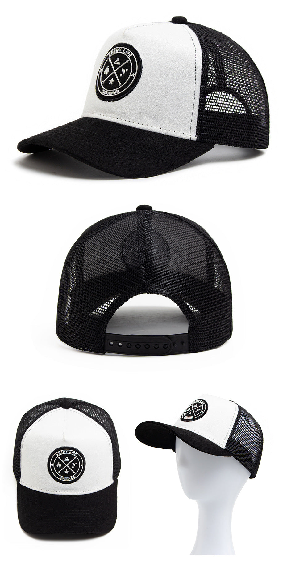 Summer Round Label Suede Baseball Cap Men's