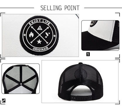 Summer Round Label Suede Baseball Cap Men's