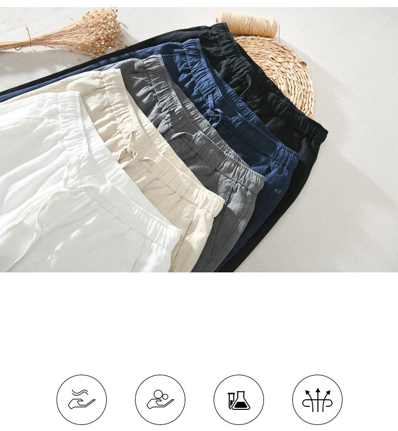 Summer New Casual Linen Ankle-length Pants for Men