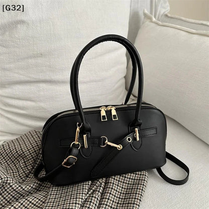 Women's Fashionable Handbag Retro Style Crossbody Bag For Commuting Soft PU Shoulder Bag[G32]