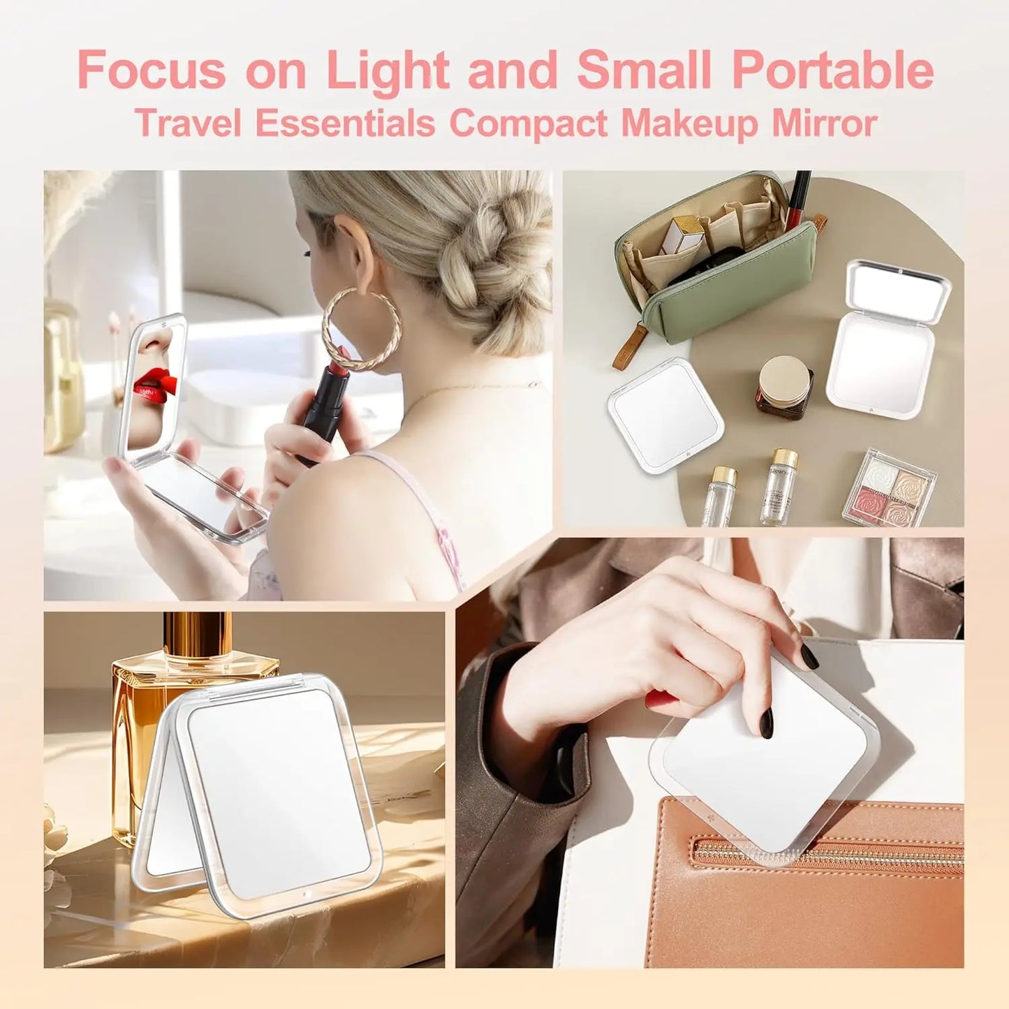 Compact Makeup Mirror with 30X Magnifying Travel Folding Pocket Cosmetic Mirror 30X Magnification Essentials Present for Girls