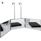 3-Way Mirror with Height Adjustable Hook 360 Trifold Makeup Mirror Hairdressing Mirror Suitable for Haircut Styling