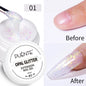 30ML Glitter Poly Nail Gel Hema Free Pink Glitter Acrylic Gel Finger Extension Nail Gel Semi-Permanent Nail Varnish For Manicure