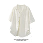 LEGIBLE Summer Shirts Men Loose Thin Cotton Short Sleeve Shirts Male Fashion Stand Solid Color 4XL 5XL