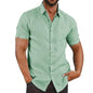 Summer Male Shirts Short Sleeve Social Shirt For Men Casual Blouses Soild Cotton Linen Formal Shirt Top Men Clothing Streetwear