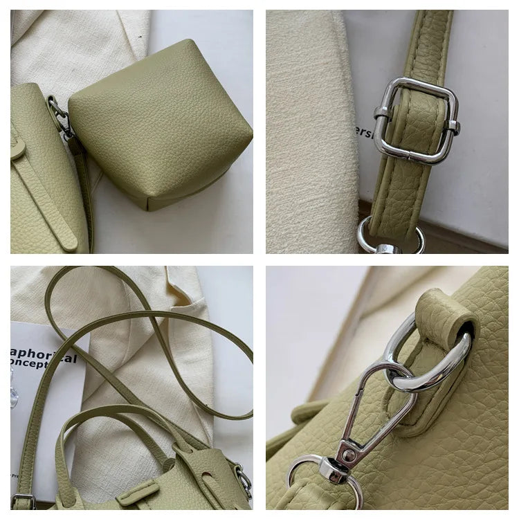 Bucket Handbags Women 2026 New Large Capacity Shoulder Crossbody Bags Luxury Designer Ladies Texture Leatrher Tote Bags
