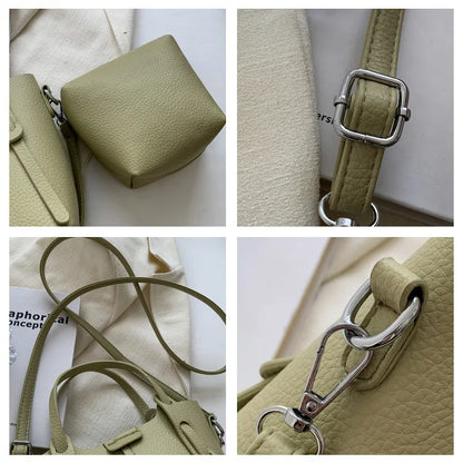 Bucket Handbags Women 2026 New Large Capacity Shoulder Crossbody Bags Luxury Designer Ladies Texture Leatrher Tote Bags