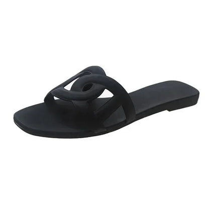 Designer mulher chinelos planos sandálias de cor doce casual chinelos de fundo verão sandálias femininas novos sapatos para mulher