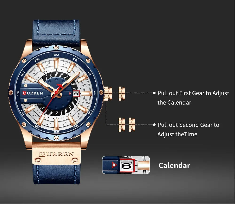 CURREN Brand Quartz Watch Men New Fashion Waterproof Casual Business Military Men Watch Auto Date Watches Relogio Masculino